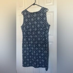 Chadwicks Navy and White Geometric Mini Dress